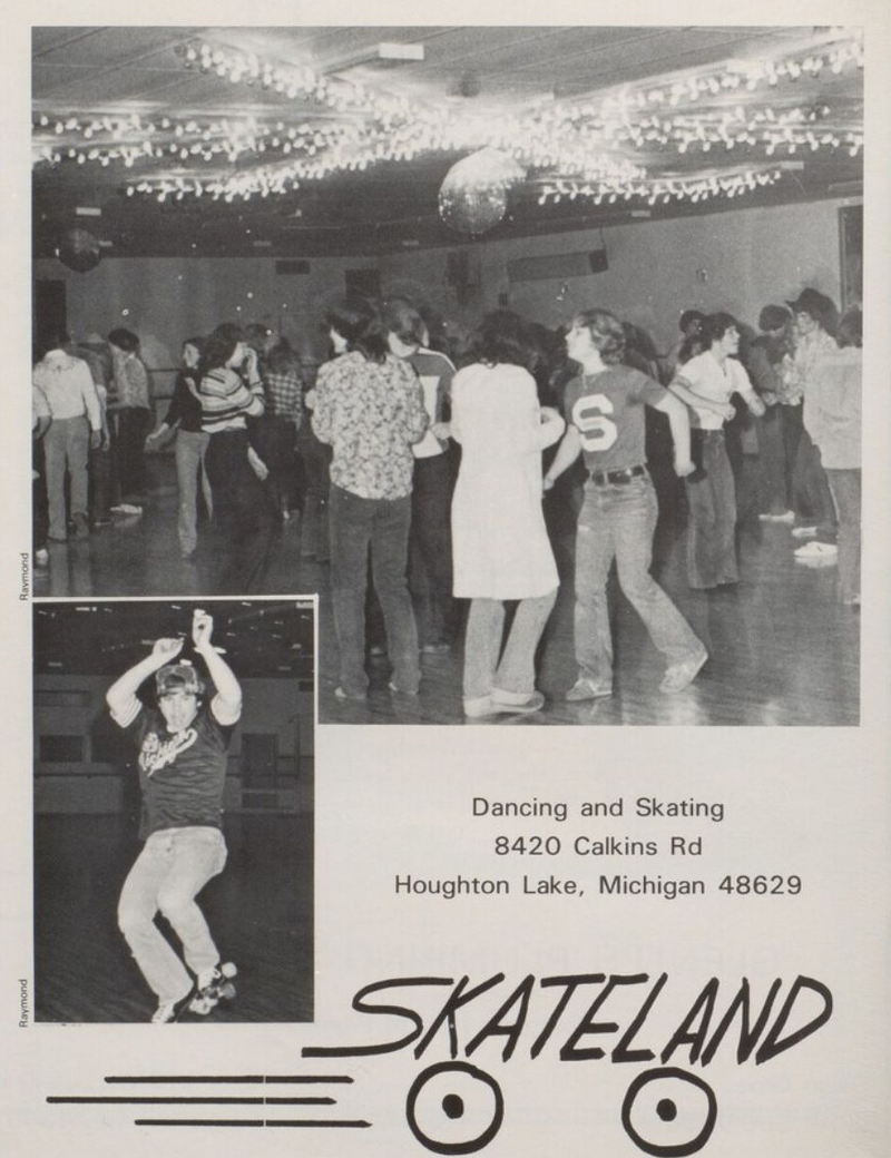 Skateland - Houghton Lake High School - Bobcat Yearbook Class Of 1981 (newer photo)